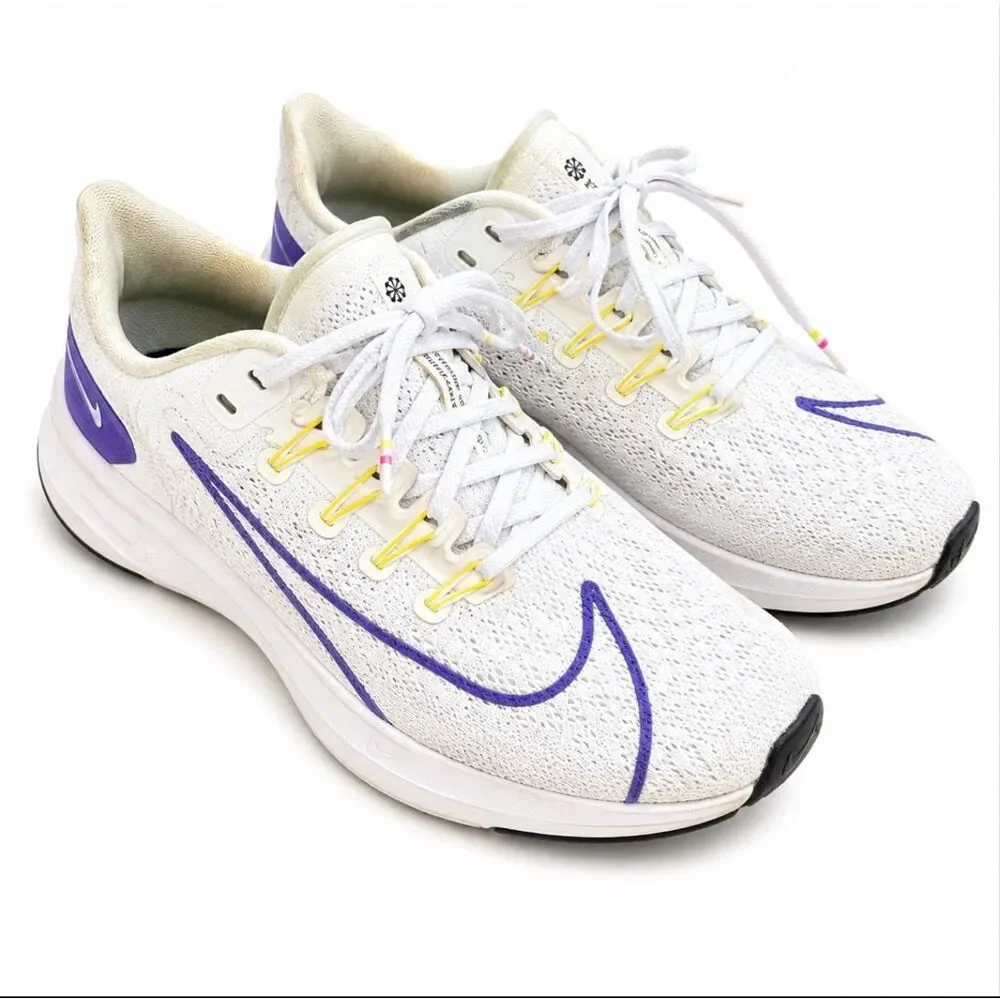 Nike Women’s Running Sneakers White Purple Mesh Athletic Shoes Size 8.5